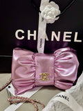 CHANEL BOW TIE CLUTCH PINK