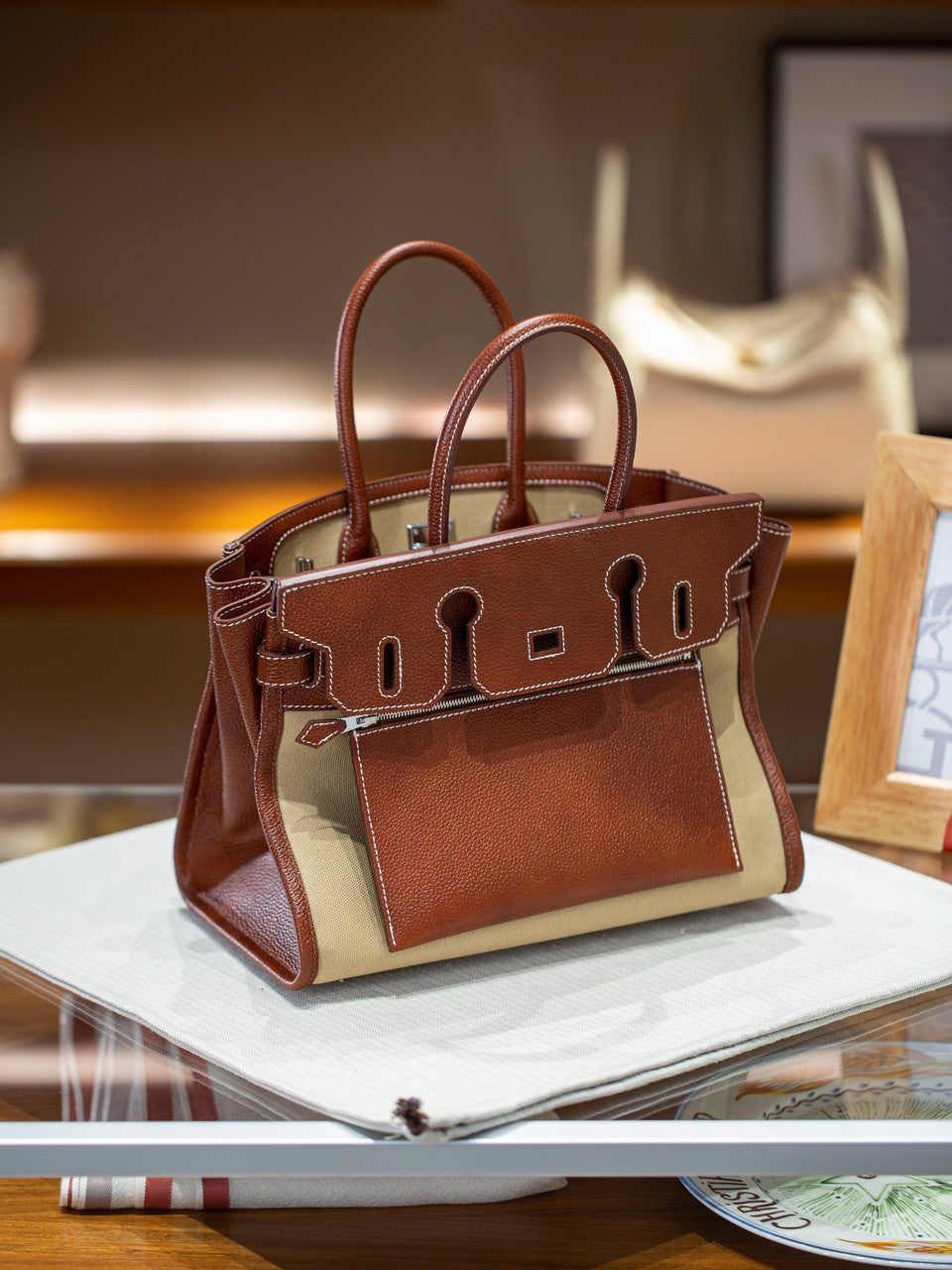 Hermes Birkin à l’envers 35 Barenia Faubourg Gold 2025