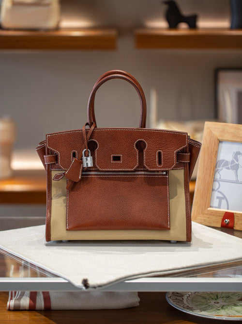 Hermes Birkin à l’envers 35 Barenia Faubourg Gold 2025