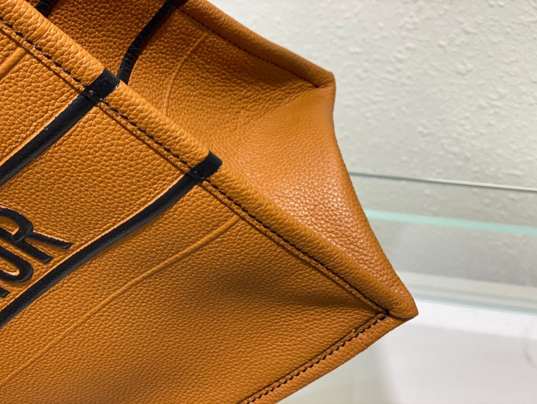 Christian Dior MEDIUM DIOR BOOK TOTE Brown Grained Calfskin