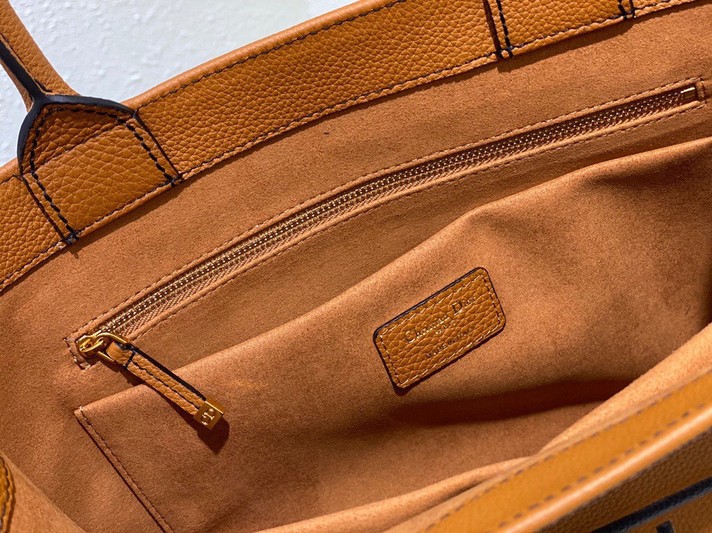 Christian Dior MEDIUM DIOR BOOK TOTE Brown Grained Calfskin