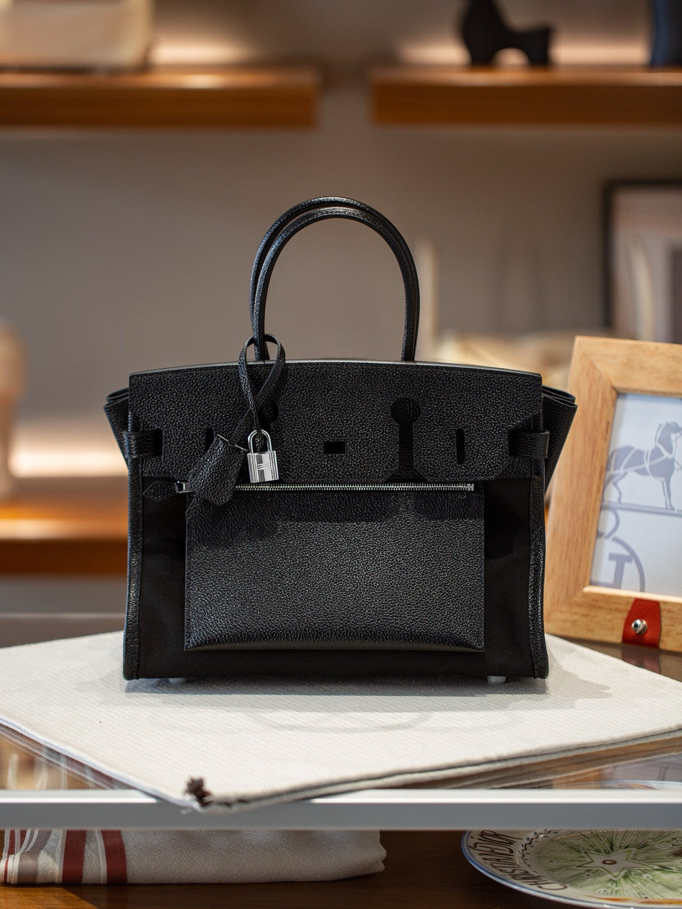Hermes Birkin à l’envers 35 Barenia Faubourg All Black 2025