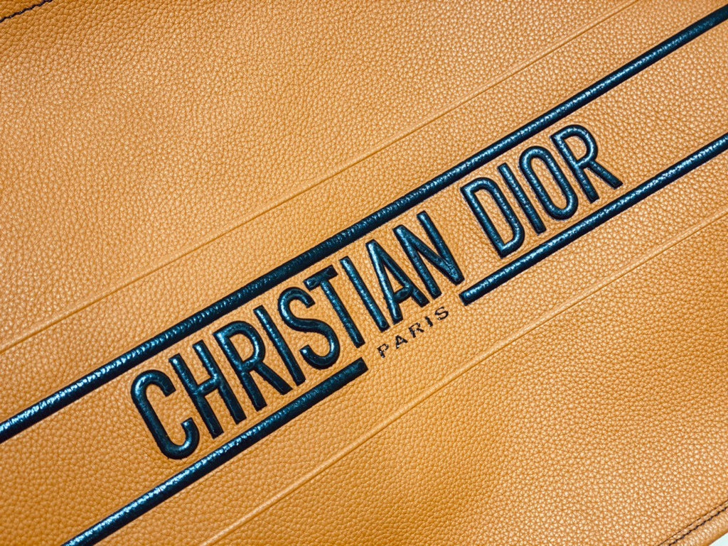 Christian Dior LARGE DIOR BOOK TOTE Brown Grained Calfskin