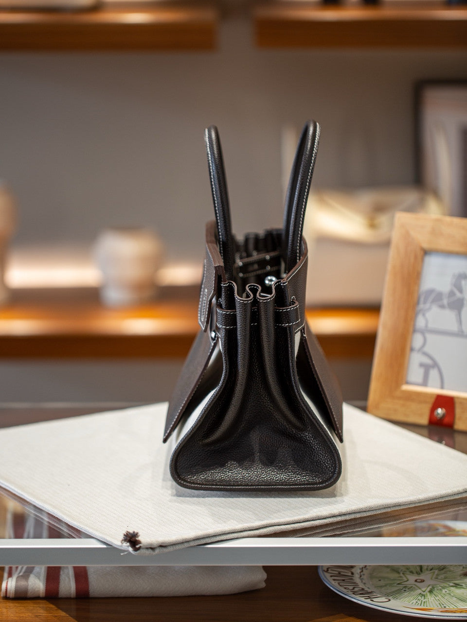 Hermes Birkin à l’envers 35 Barenia Faubourg Black 2025