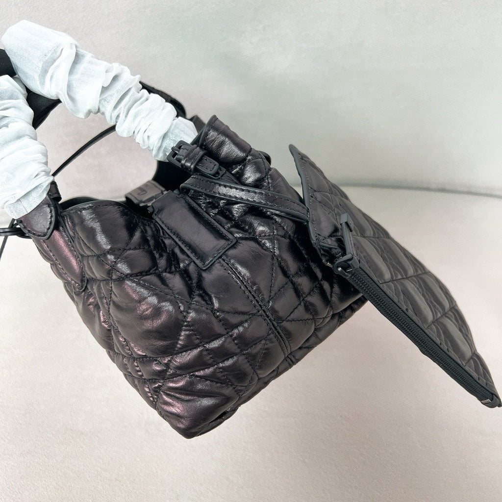 Christian Dior Small Dior Toujours Bag  Black Macrocannage Calfskin