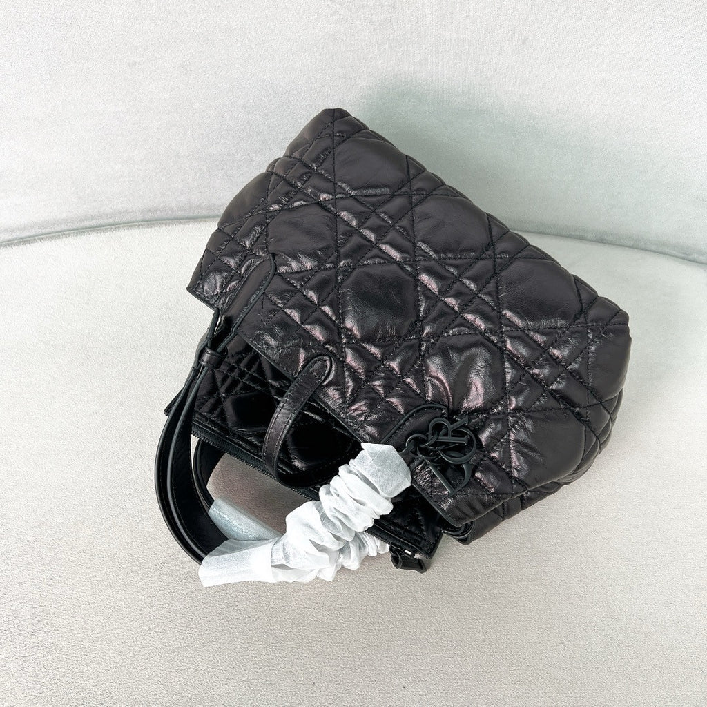 Christian Dior Small Dior Toujours Bag  Black Macrocannage Calfskin