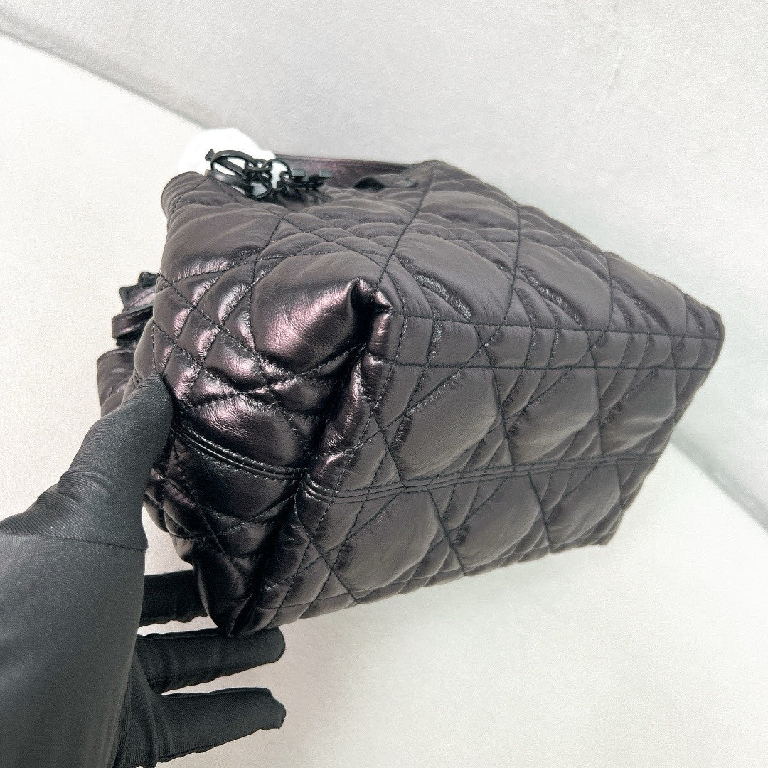 Christian Dior Small Dior Toujours Bag  Black Macrocannage Calfskin