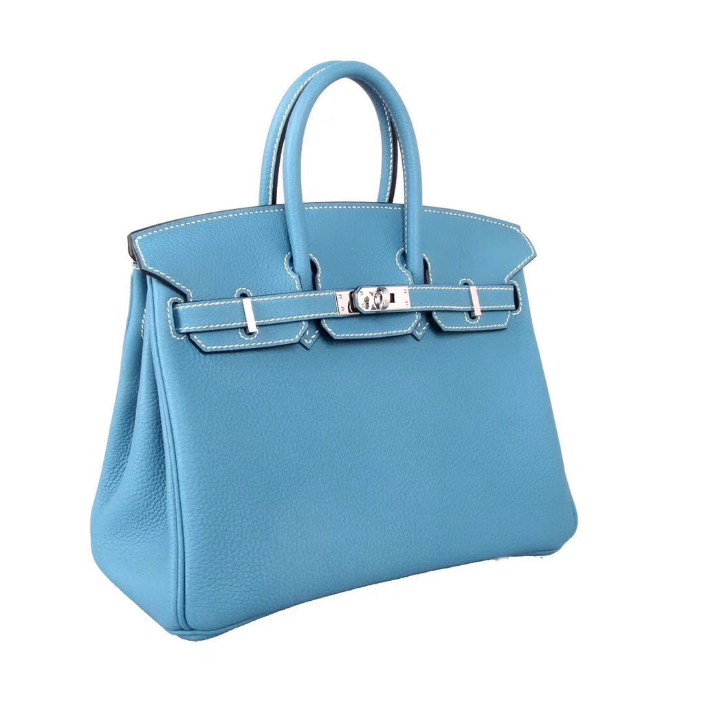 Hermes 75 Blue Jeans Birkin 25 Togo leather