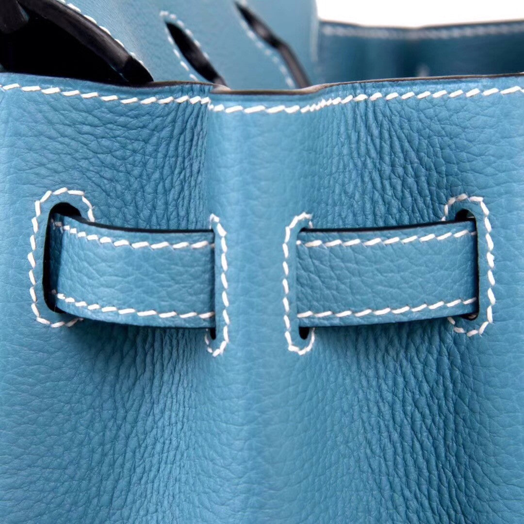 Hermes 75 Blue Jeans Birkin 25 Togo leather