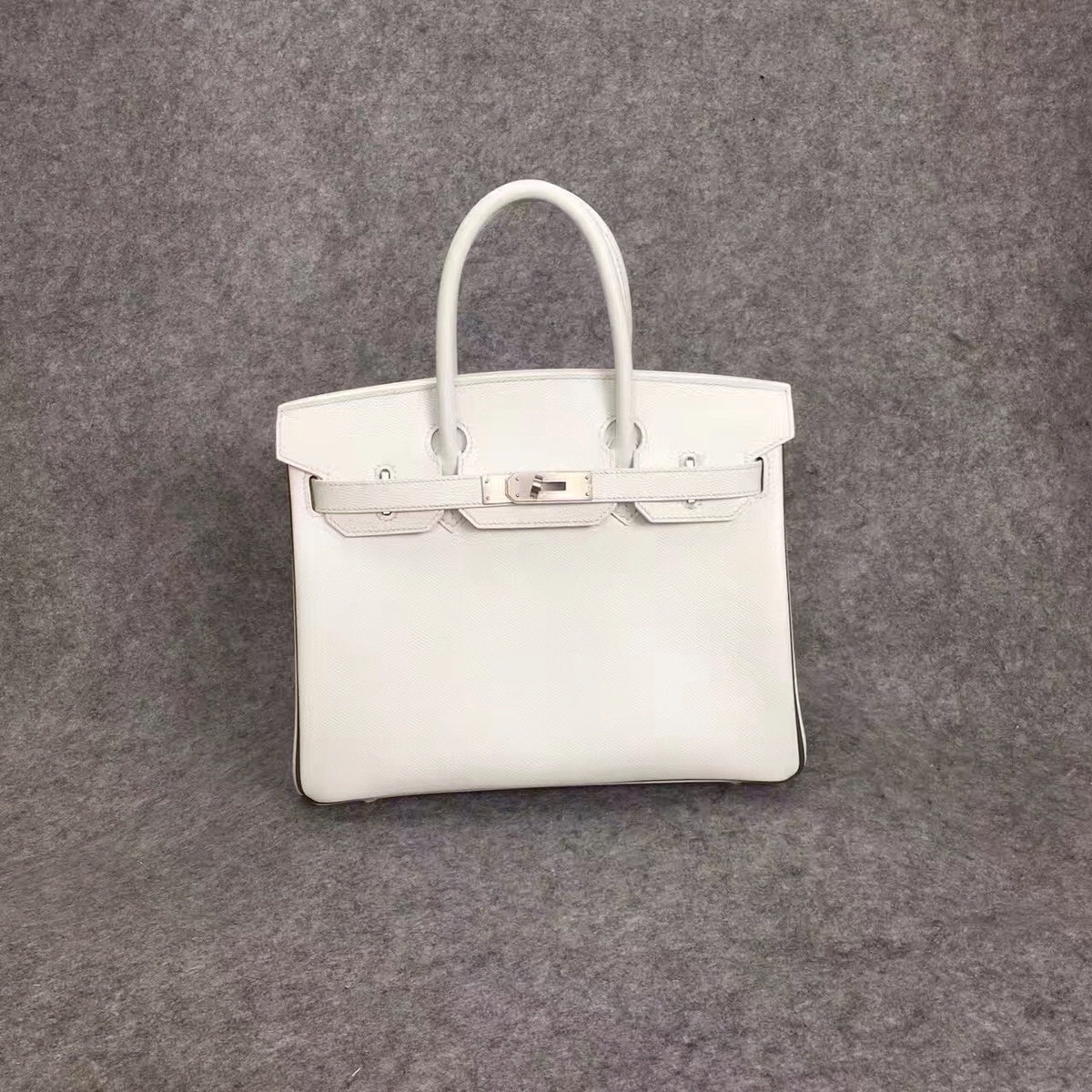 Hermes White Birkin Bag 30cm Epsom Palladium Hardware