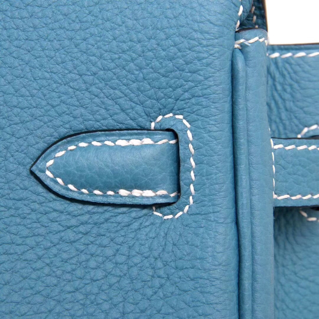 Hermes 75 Blue Jeans Birkin 25 Togo leather