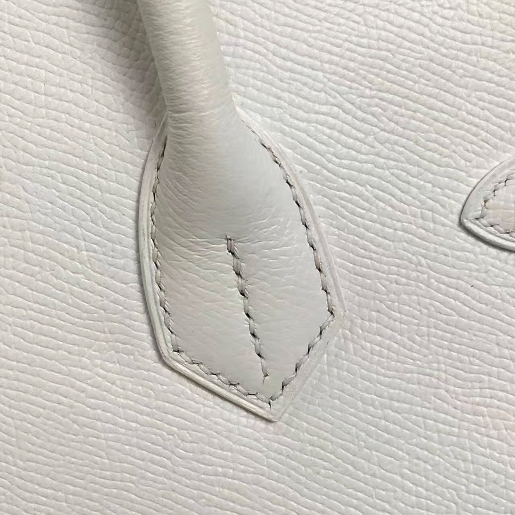 Hermes White Birkin Bag 30cm Epsom Palladium Hardware
