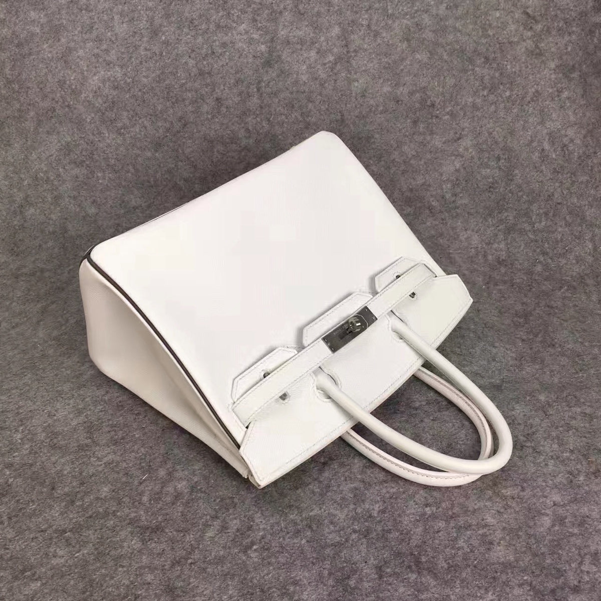 Hermes White Birkin Bag 30cm Epsom Palladium Hardware