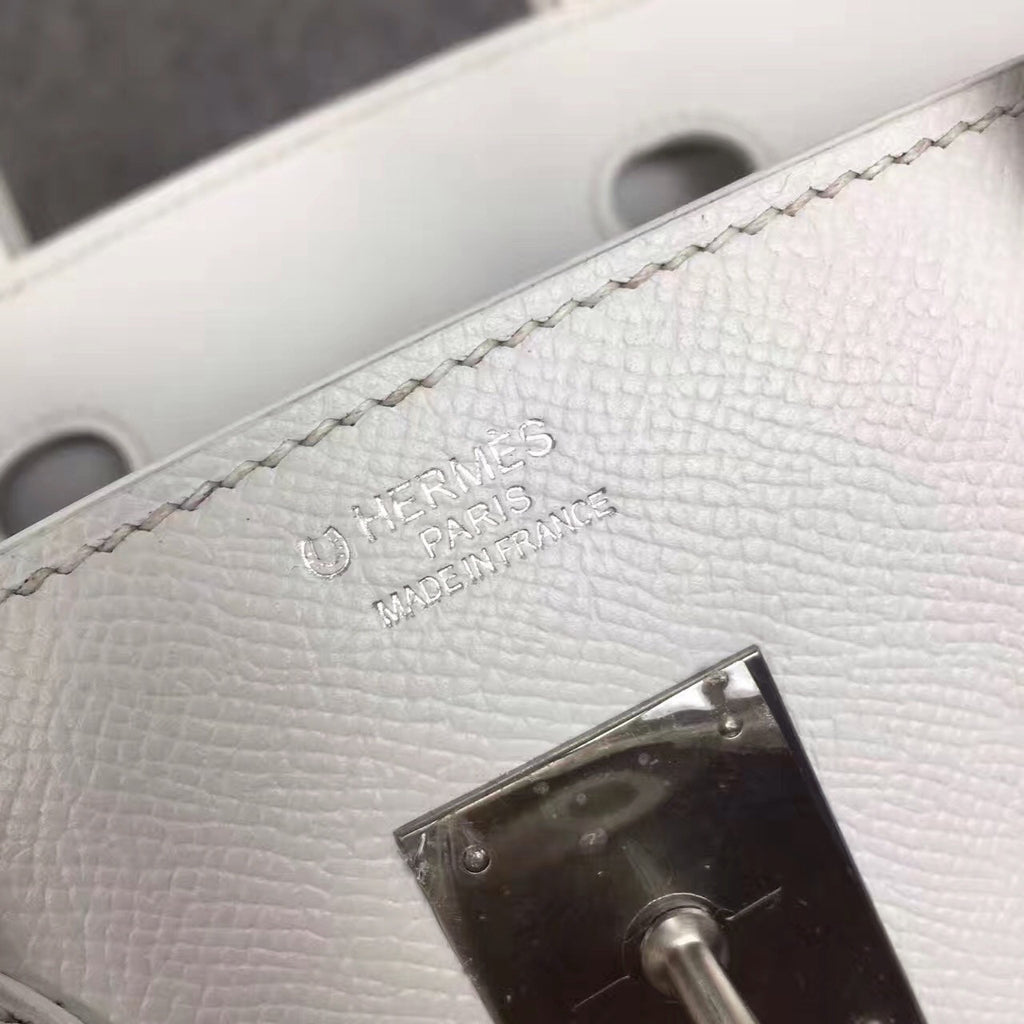 Hermes White Birkin Bag 30cm Epsom Palladium Hardware