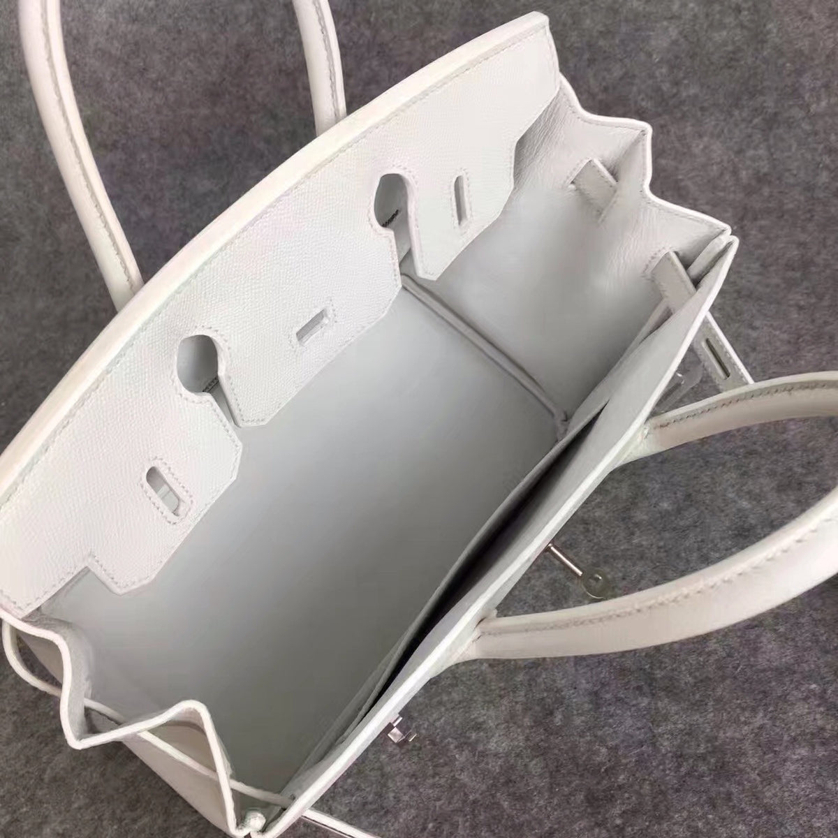 Hermes White Birkin Bag 30cm Epsom Palladium Hardware