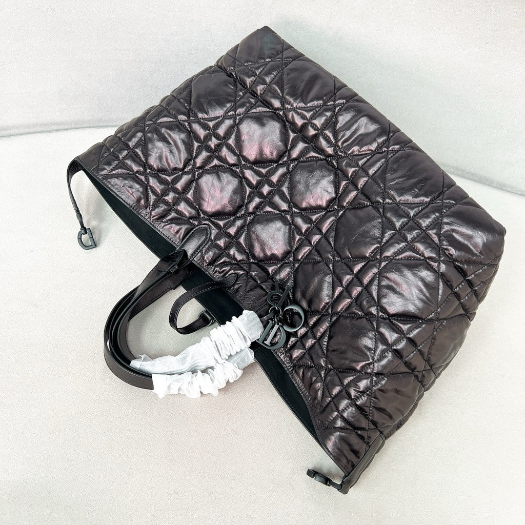 Christian Dior Large Dior Toujours Bag  Black Macrocannage Calfskin