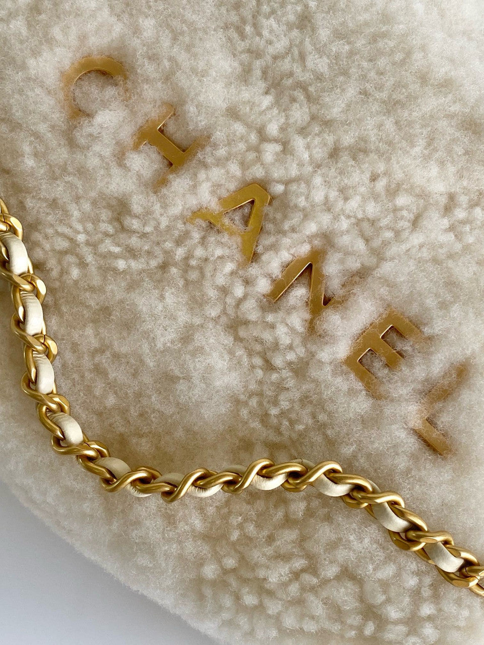 Chanel FALL-WINTER 2024/25   CHANEL 22 MINI HANDBAG   Shearling Lambskin Chanel
