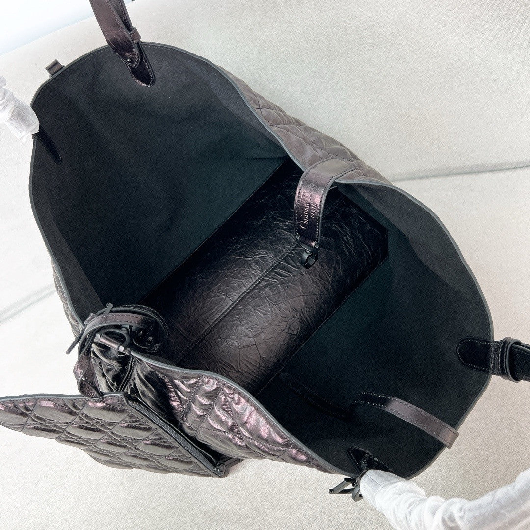 Christian Dior Large Dior Toujours Bag  Black Macrocannage Calfskin