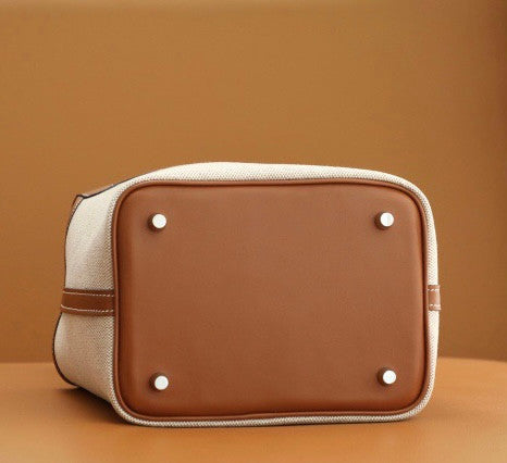 HERMES Toile Swift Picotin 18 PM Gold