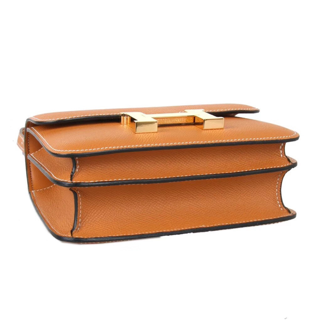 Hermes 1H Toffee Constance Epsom leather 18cm Gold Hardware
