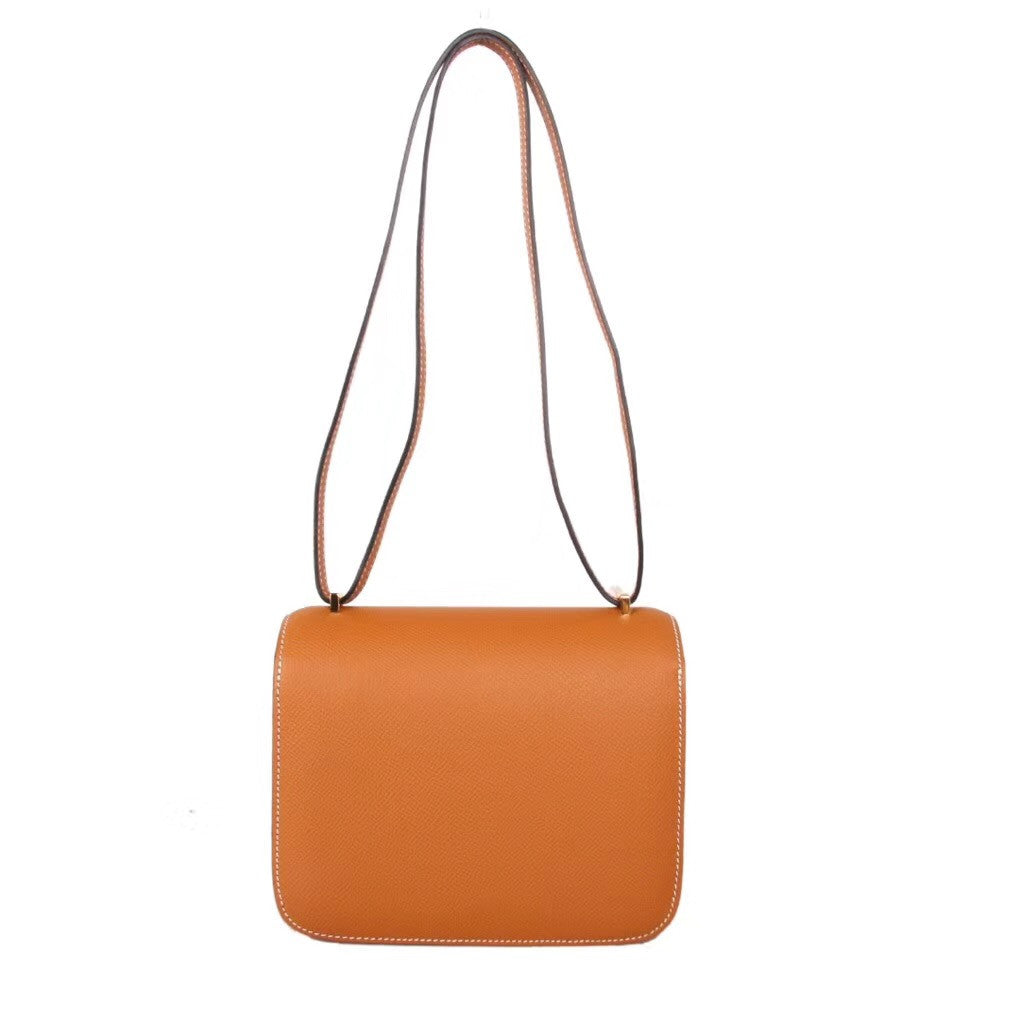 Hermes 1H Toffee Constance Epsom leather 18cm Gold Hardware