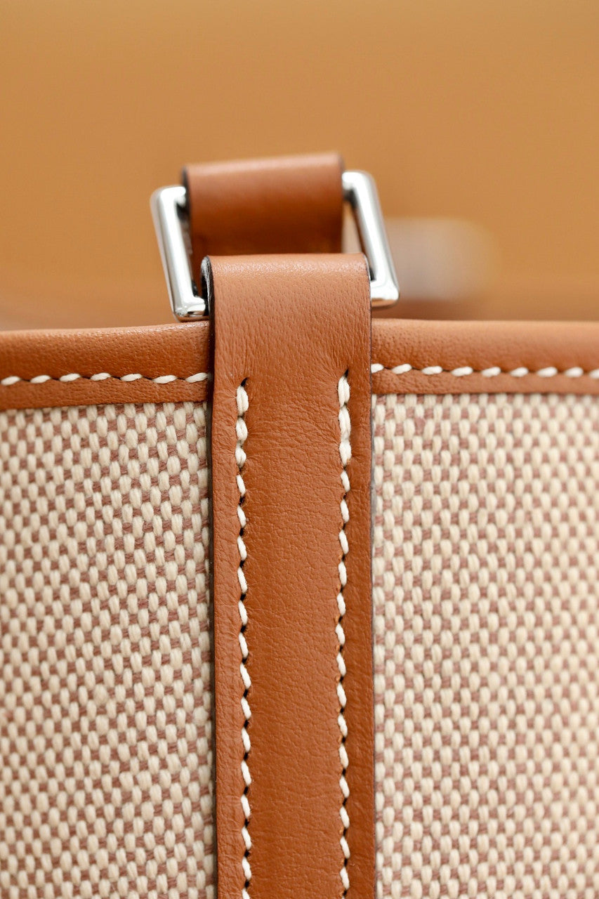 HERMES Toile Swift Picotin 18 PM Gold
