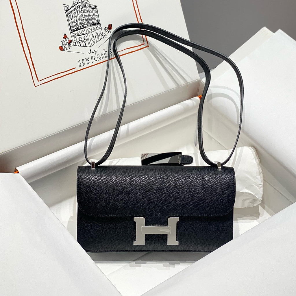 Hermès Constance Elan handbag in Black Epsom with Palladium Hardware
