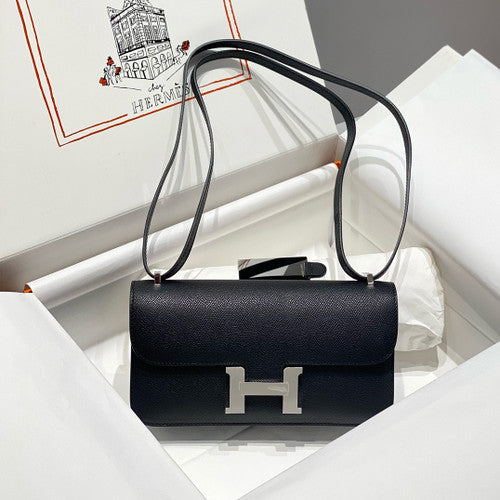 Hermès Constance Elan handbag in Black Epsom with Palladium Hardware