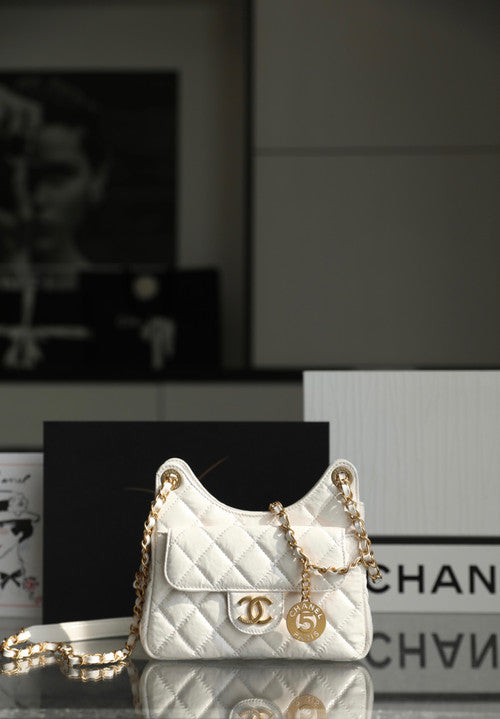 Chanel Cruise 2023 SMALL HOBO BAG WHITE