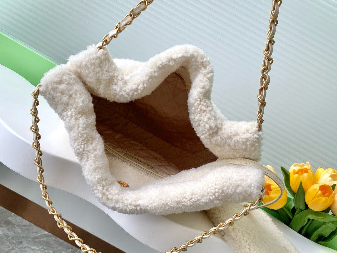 Chanel FALL-WINTER 2024/25 CHANEL 22 SMALL HANDBAG Shearling Lambskin Chanel