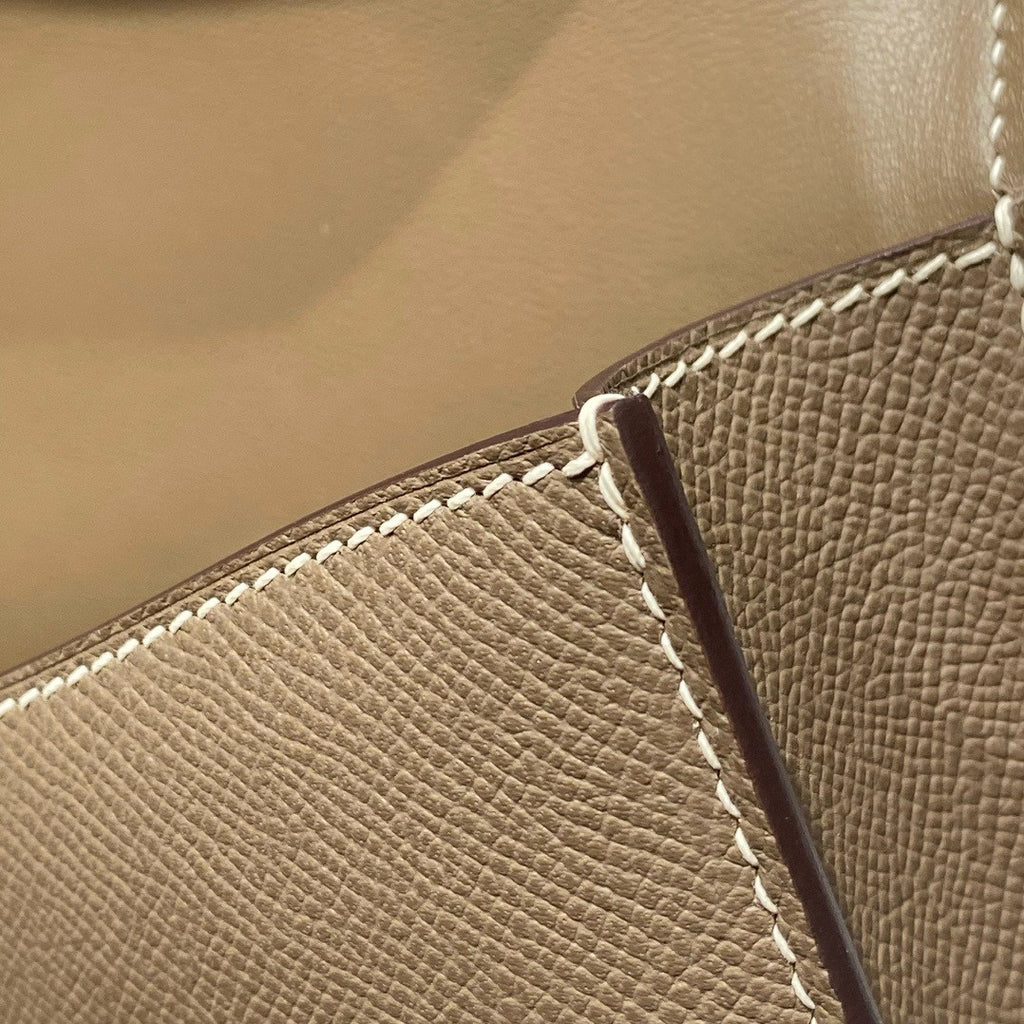 Hermès Constance Elan handbag in Etoupe Epsom with Palladium Hardware