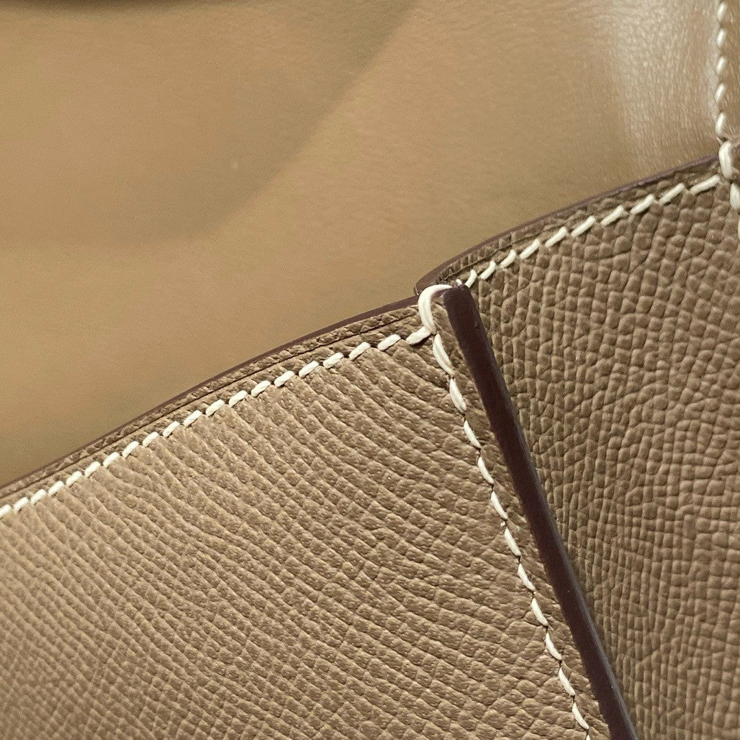 Hermès Constance Elan handbag in Etoupe Epsom with Palladium Hardware