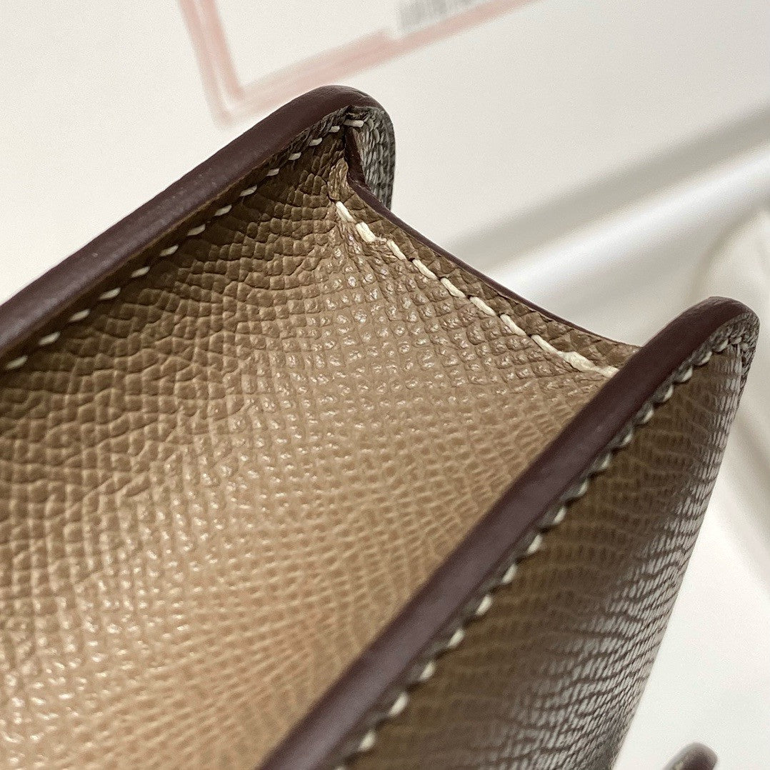 Hermès Constance Elan handbag in Etoupe Epsom with Gold Hardware