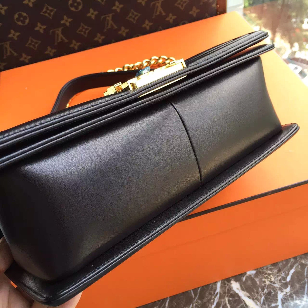 CHANEL Quilted Boy Flap Bag Lambskin with Golden Hardware