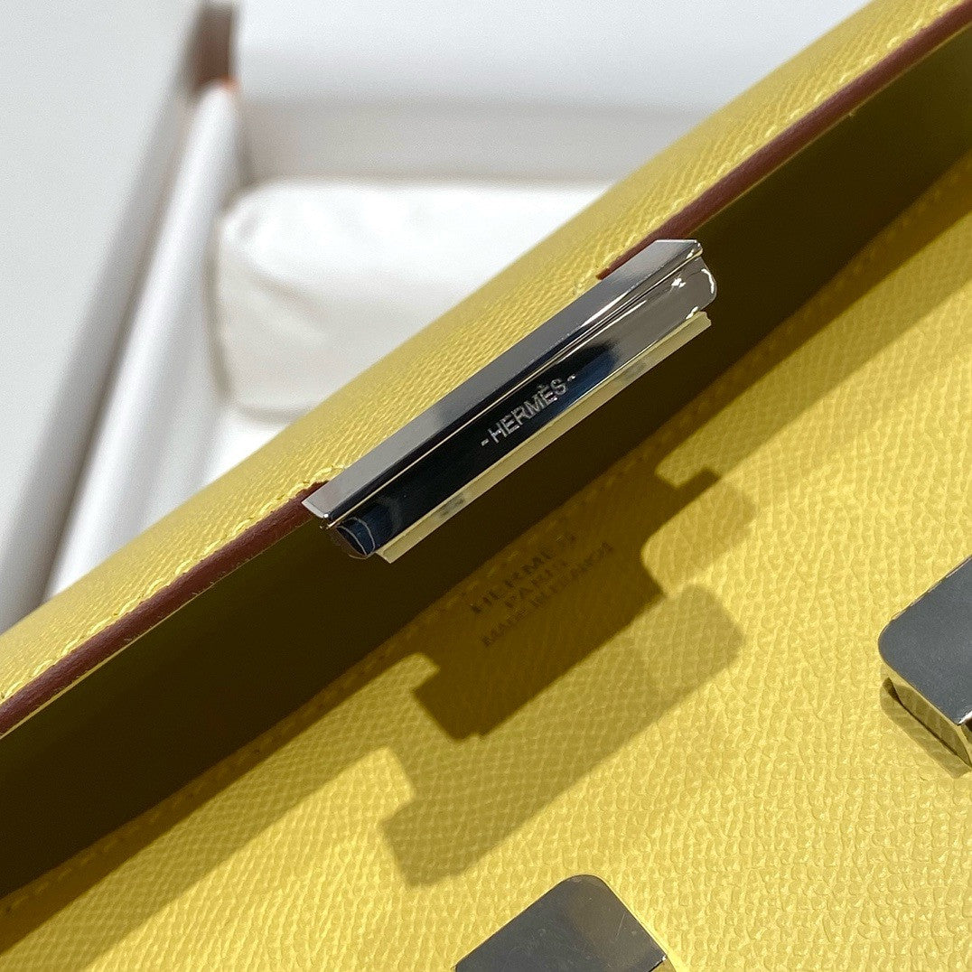Hermès Constance Elan handbag in Jaune Poussin Epsom with Palladium Hardware