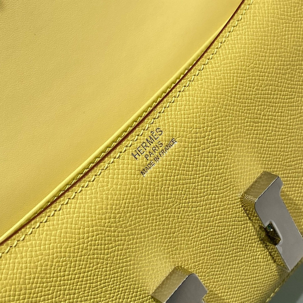 Hermès Constance Elan handbag in Jaune Poussin Epsom with Palladium Hardware