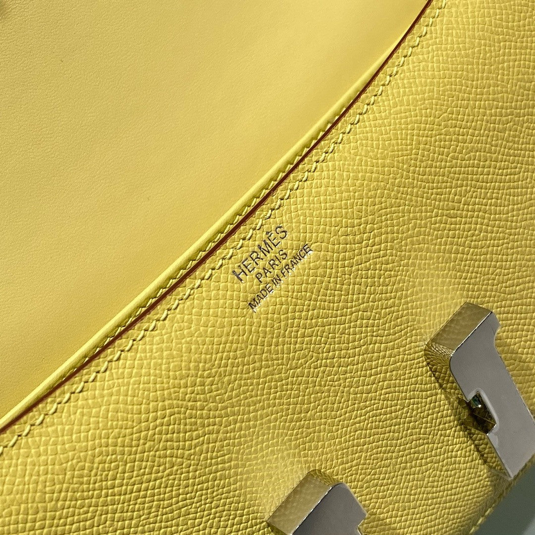 Hermès Constance Elan handbag in Jaune Poussin Epsom with Palladium Hardware