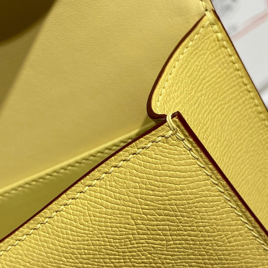 Hermès Constance Elan handbag in Jaune Poussin Epsom with Gold Hardware
