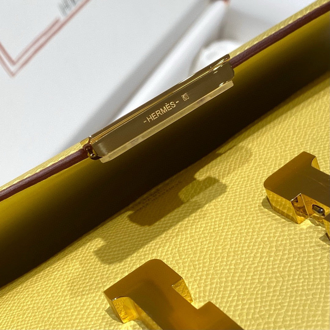 Hermès Constance Elan handbag in Jaune Poussin Epsom with Gold Hardware