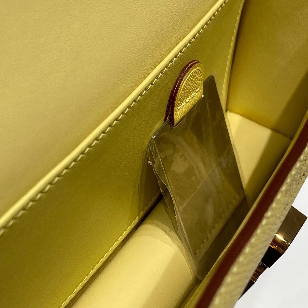 Hermès Constance Elan handbag in Jaune Poussin Epsom with Gold Hardware