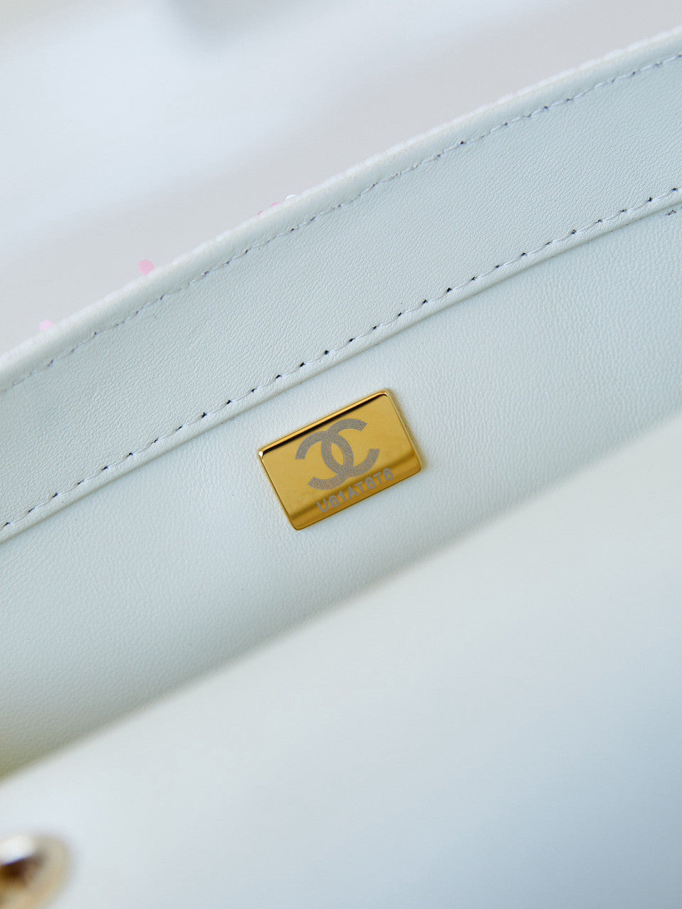 Chanel SS 2024 Sequins SMALL FLAP BAG White