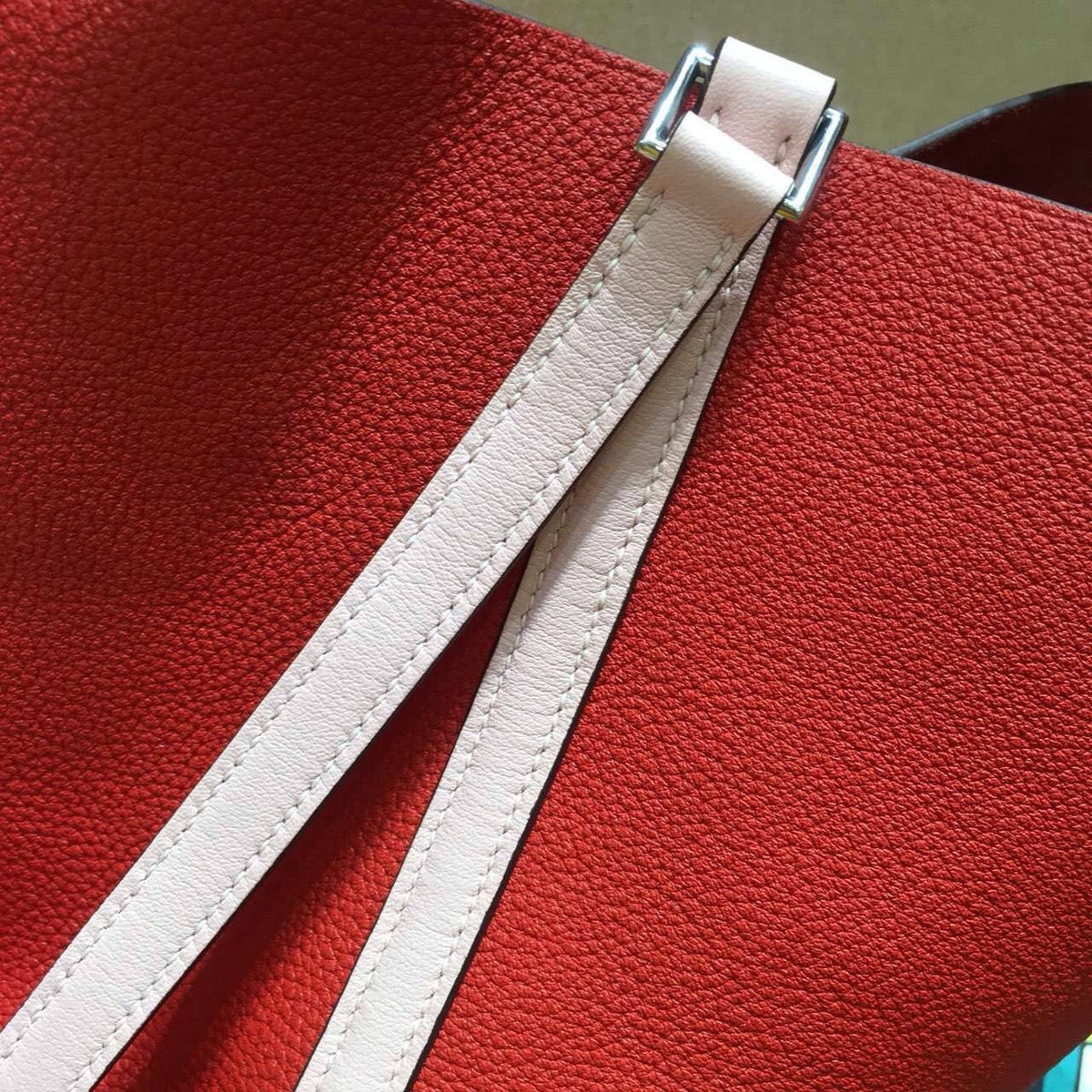 Hermes Rose Sakura 3Q Swift/ Rouge Vif Togo Picotin Lock GM Togo Leather Bag