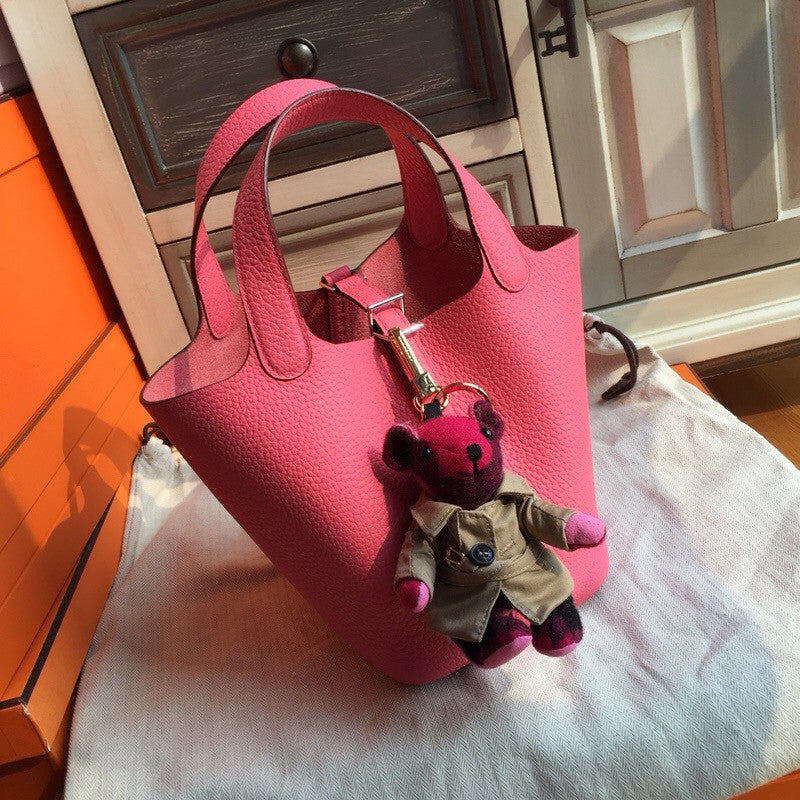 Hermes 8W Rose Azalee  Picotin Lock 18 Togo Leather Bag