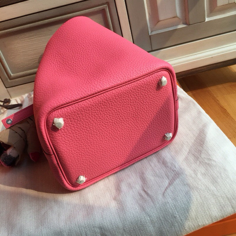 Hermes 8W Rose Azalee  Picotin Lock 18 Togo Leather Bag
