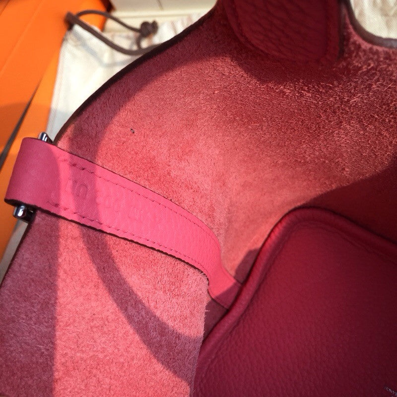 Hermes 8W Rose Azalee  Picotin Lock 18 Togo Leather Bag