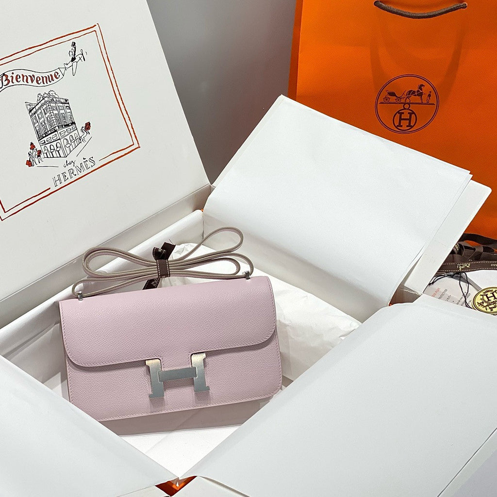 Hermès Constance Elan handbag in Mauve Sylvestre Epsom with Palladium Hardware