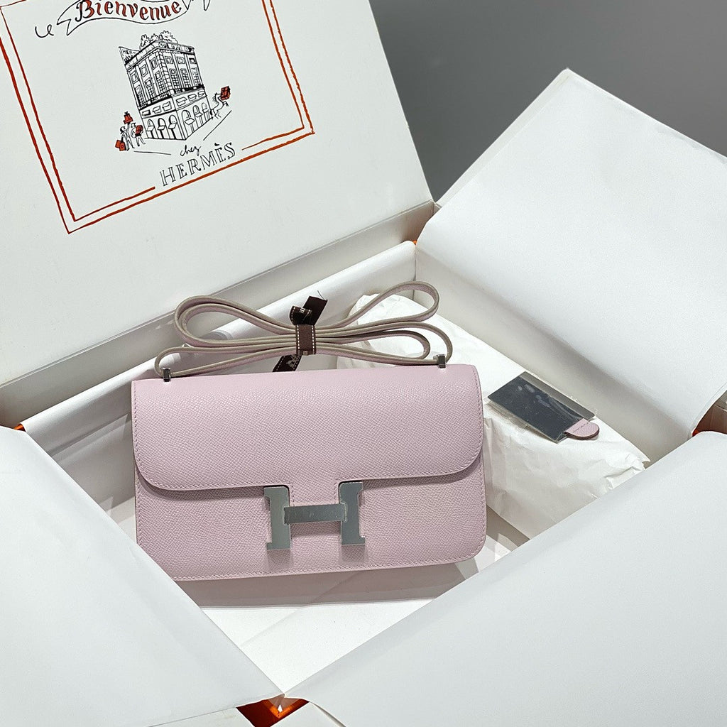 Hermès Constance Elan handbag in Mauve Sylvestre Epsom with Palladium Hardware