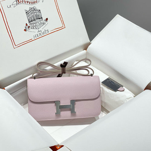 Hermès Constance Elan handbag in Mauve Sylvestre Epsom with Palladium Hardware
