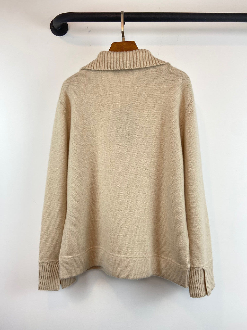 Loro Piana Northdowns Half-Zip  Cashmere Ancient Papyrus