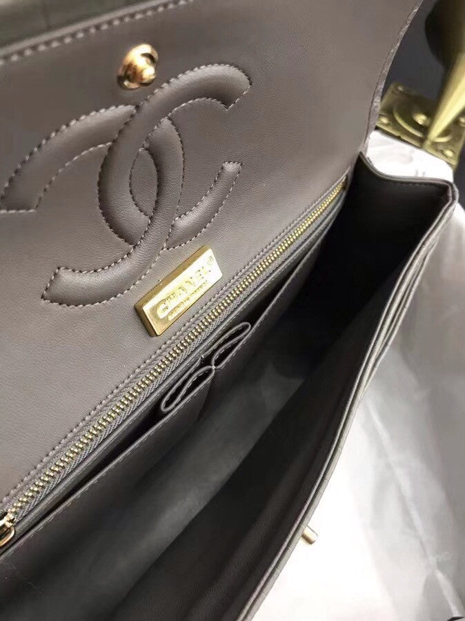 Chanel Grey Matte Alligator Classic Flap Bag